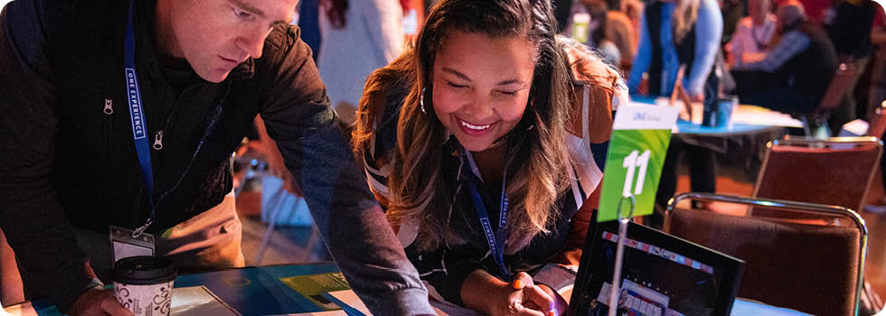 happy employees participating in hackathon event